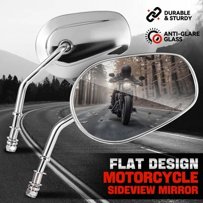 Хромированные универсальные боковые зеркала в стиле голого велосипеда круизера Harley Davidson - Изображение 1 из 4