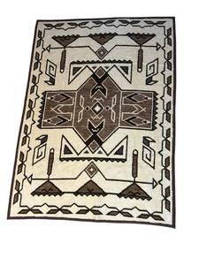 Vtg Rap About Dolan Ibena Aztec Reversible Blanket 72” x 52” 80-90s West Germany - Picture 1 of 8