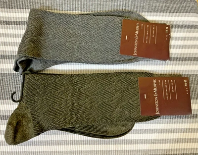 Nuevo con etiquetas Calcetines de vestir para hombre Johnston & Murphy mezcla de algodón hechos en EE. UU. oliva y gris 10-13 Foto 1 de 4