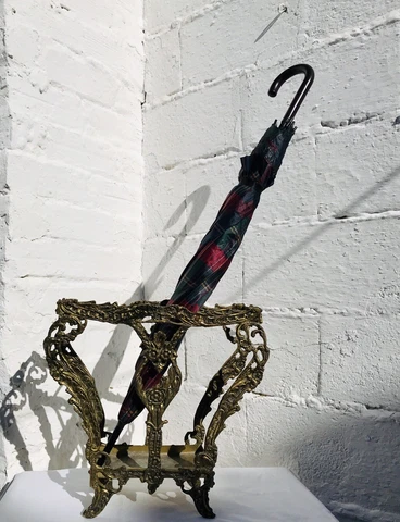 Antique Ornate Bronze Umbrella Stand, Cane, Stick, Colonial, French, Spanish Cover