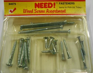 20 Piece Emergency Wood Screw Assortment Screws Corrosion Resistant Zinc Plated - Picture 1 of 3
