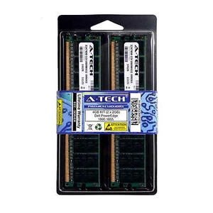 4GB KIT 2 x 2GB Dell PowerEdge 1800 1855 2800 2850 2970 SC1425 Server Memory RAM - Picture 1 of 1