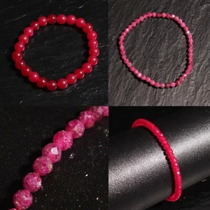 Rubin Edelstein Armband Strech Kugel  4 6 8 mm facettiert Stretch Steinschatz - Bild 1 von 32