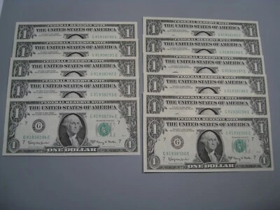 11 Consecutive CU Crisp 1963-A "Fowler" FRN Notes G 81938290 - 300 E. #53 - Image 1 of 4