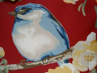 Backyard Bird Outdoor Pillow Mainstays Indoor Flowers Floral Blue Red Nature 16" - Image 1 of 4