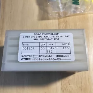 "Set 50x Bohrer Technologie Hartmetall Mikrobohrer D0125R 0,0125"" DIA #82 0,145""" - Bild 1 von 8