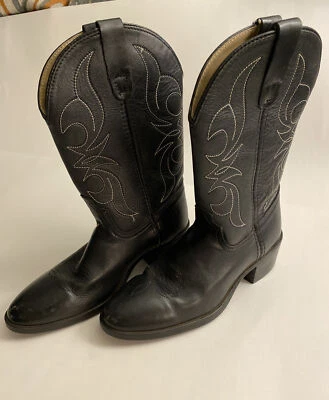 BOTAS VAQUERAS OCCIDENTALES DAN POST de cuero negro para jóvenes talla 3X DPC3001 Foto 1 de 4