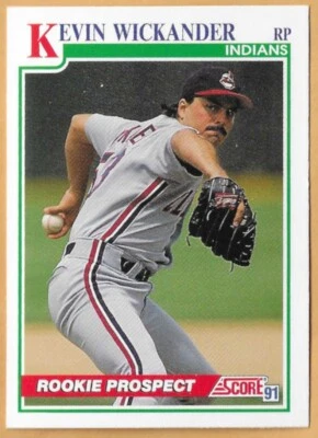 KEVIN WICKANDER CLEVELAND INDIANS ROOKIE PROSPECT #355 - SCORE NM-MT 1991 - Image 1 of 2