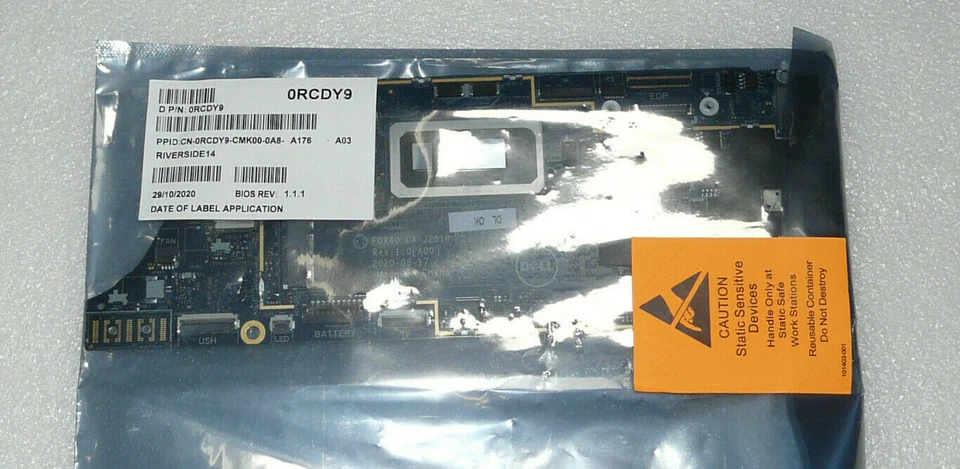 NEW GENUINE DELL LATITUDE 7310 7410 MOTHERBOARD i7 10810U 4.9GHz 16GB RCDY9 - Image 1 of 1