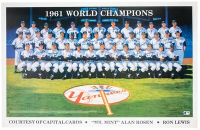 1961 New York Yankees WS Champs Team Signed Large Photo Mickey Mantle JSA COA - Image 1 of 4