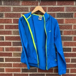 Avalanche Blue and Neon Green Lined Windbreaker Jacket - Picture 1 of 3