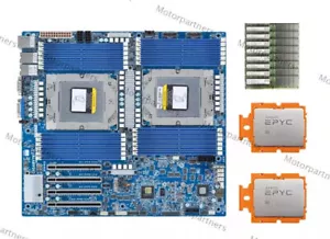 Gigabyte MZ73-LM1 (Rev. 2.0) Motherboard With 2x AMD EPYC 9684X CPU,8x 64GB RAM - Picture 1 of 5