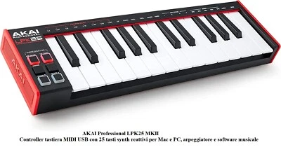 AKAI Professional LPK25 MKII Controller tastiera MIDI USB con 25 tasti synth - Immagine 1 di 4