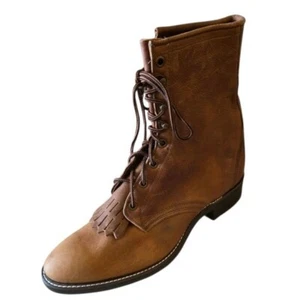 Laredo LEFT BOOT ONLY Whiskey Brown Lace Up Western Style Size 10D NWOT - Picture 1 of 4