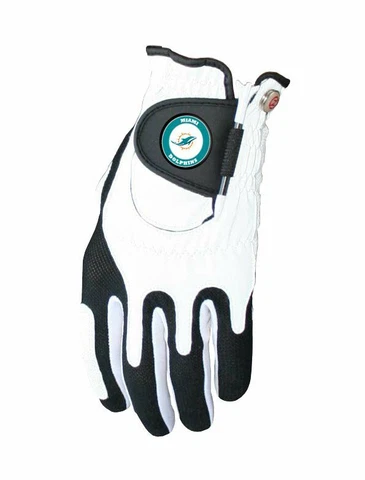 Zero Friction NFL Miami Dolphins White Golf Glove, Left Hand Cover