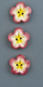 SMALL HAND PAINTED PORCELAIN FLOWER BUTTONS SET ODF 3 - Picture 1 of 3