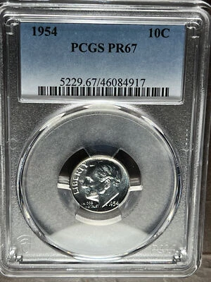 1954 10c Roosevelt Dime PCGS PR67 - Image 1 of 4