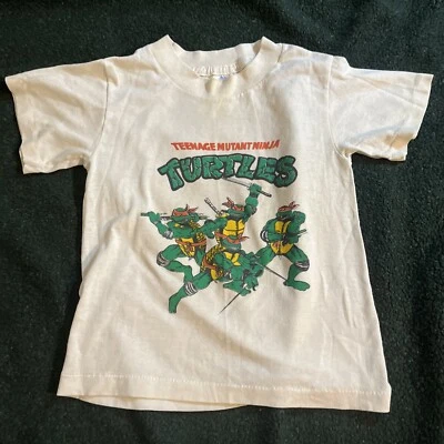 Vintage 90s Teenage Mutant Ninja Turtles Tour Graphic Tee Kids Size M 6-8 White - Image 1 of 4