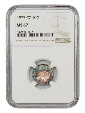 1877-CC 10c NGC MS67 Cover
