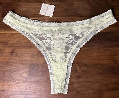 Tanga de encaje Free People bragas ropa interior sorbete de lima mediano corte alto Foto 1 de 4