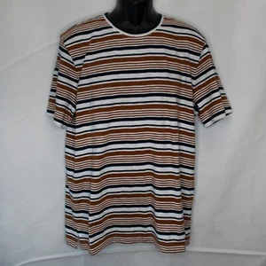 NEW Treasure & Bond Striped T Shirt Mens Large L White Tan Cotton Tee M03X - Picture 1 of 5