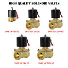 AC 220V DC 12V Electric Solenoid Valve Air Water Fuel Gas Brass Normal Closed NC