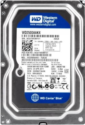 Disk Dell 0894N4 894N4 WD2500AAKX 250GB 16MB 7200U/Min SATA III 3.5 " Pollici - Immagine 1 di 3