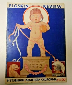1933 ROSE BOWL NCAA FOOTBALL PROGRAM PITTSBURGH VS. USC RARE 1/2/33 PASADENA  - Picture 1 of 7