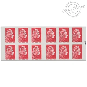 CARNET FRANCE 1599-C6 DE 12 TIMBRES POUR AFFRANCHIR MARIANNE ROUGE D'YSEULT - Imagen 1 de 2
