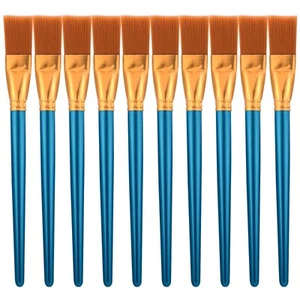 10PCS Flat Paint Brushes, 1 Inch Nylon Paint Brushes for Acrylic Painting Art... - Picture 1 of 8