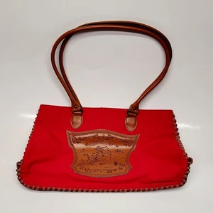 Disney Winnie Puuh rotbraun Handtasche Beuteltasche Handtasche Lederbesatz Tigger & Ferkel - Bild 1 von 8