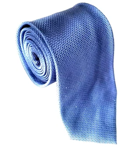 Countess Mara Seide Jacquard Krawatte blau Fischgrät handgefertigt TIe 58x4" - Bild 1 von 4