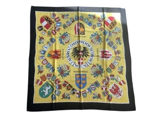 Vtg Scarf Showcasing The Coat Of Arms Of Austria & Its Constituent States 29” Sq - Picture 1 of 9