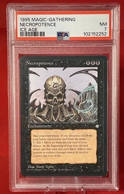 Necropotence Ice Age PSA 7 NM - Magic the Gathering -  Rare Vintage mtg - Image 1 of 3