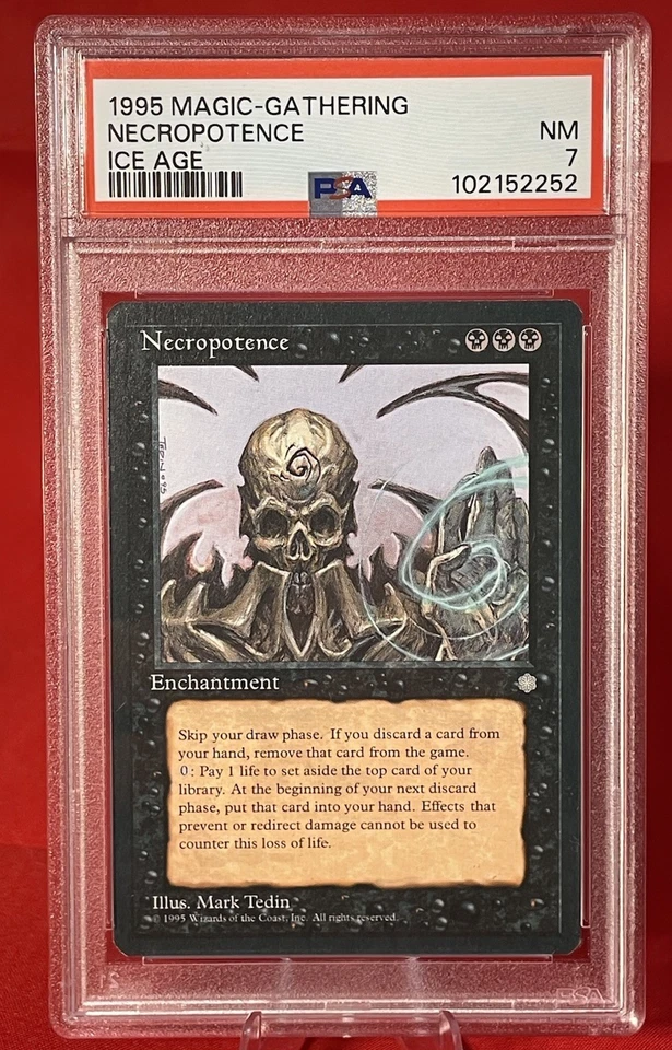 Necropotence Ice Age PSA 7 NM - Magic the Gathering -  Rare Vintage mtg - Image 1 of 3