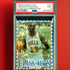 🌟1996 MICHAEL JORDAN JERRY STACKHOUSE/STADIUM CLUB CLASS ACT REFRACTOR PSA9🌟 - Picture 1 of 2
