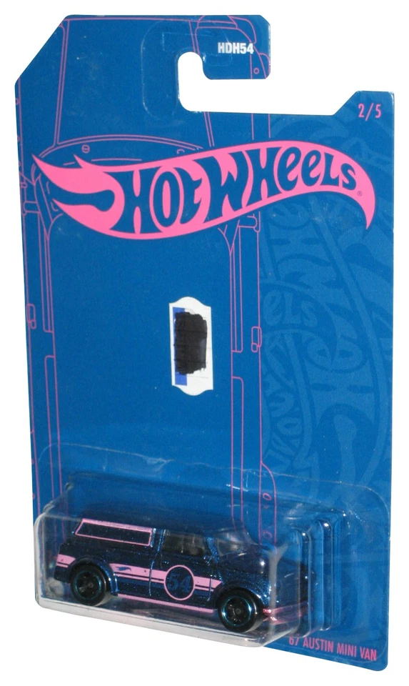 Hot Wheels Pearl & Chrome (2021) Blue & Pink '67 Austin Mini Van 2/5 - Image 1 of 1