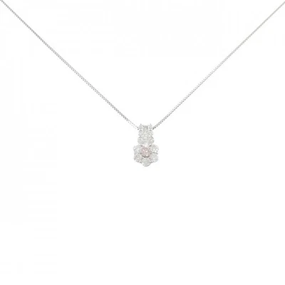 Authentic PT900 PT850 Flower Pink Diamond Necklace 0.09CT  #270-004-092-7654 - Изображение 1 из 4