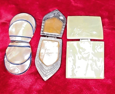 Lote de 3 hebillas de cinturón vintage Art Deco para damas ¿celuloide/baquelita? Foto 1 de 4