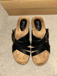 Nuevas sandalias de cuña Eurosft Teddie para mujer negras talla 8,5 nuevas en caja - Imagen 1 de 6