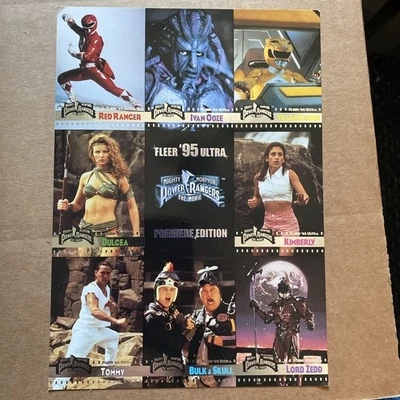 1995 Power Rangers The Movie Uncut 9 Card Promo Sheet Fleer Ultra Cards  - Image 1 of 2