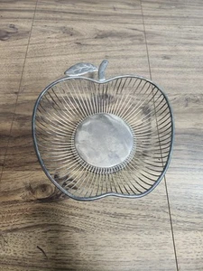 Stunning Silver Apple Bowl Dish Basket - Picture 1 of 9