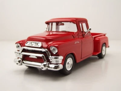 GMC Blu Chip Pick Up 1955 Rosso Modellino Auto 1:24 MotorMax - Immagine 1 di 4