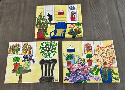 3 porches florales: pintados a mano, flores en abundancia Foto 1 de 4