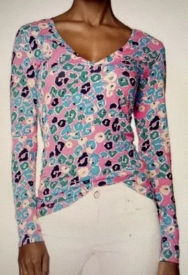 Женская футболка Lilly Pulitzer топ размер XS Jodie Sun Kissed Paws с длинным рукавом - Изображение 1 из 4