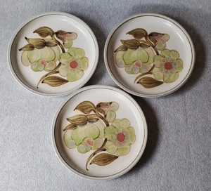 Vintage 70s Denby England Troubador 6.5" Bread Plates Set Of 3 - Picture 1 of 4