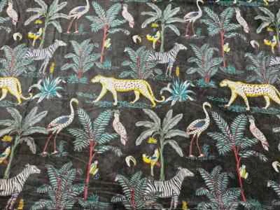 5Yard Luxury Soft Velvet Jungle Fabric Indian Dress Sewing Upholstery  Fabrics - Image 1 of 4