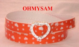 1 +1 NEW COLOR VINYL GIRLS' BELT STAR / HEART DES / STAR HEART BUCKLE 3/4" B I - Picture 1 of 4
