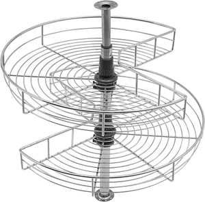 Organizador de esquina de gabinete base de cocina Lazy Susan cromado para riñón de 24 pulgadas R - Imagen 1 de 12