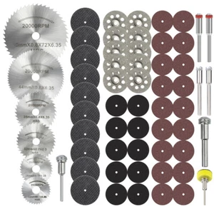 63x Cutting Wheel Set for Dremel Rotary Tool HSS Circular Saw Blade Diamond Disc - Picture 1 of 12